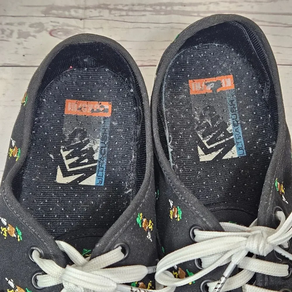 Vans Authentic Men's 9 Black Duck Print UltraCush Skate Casual Shoes
